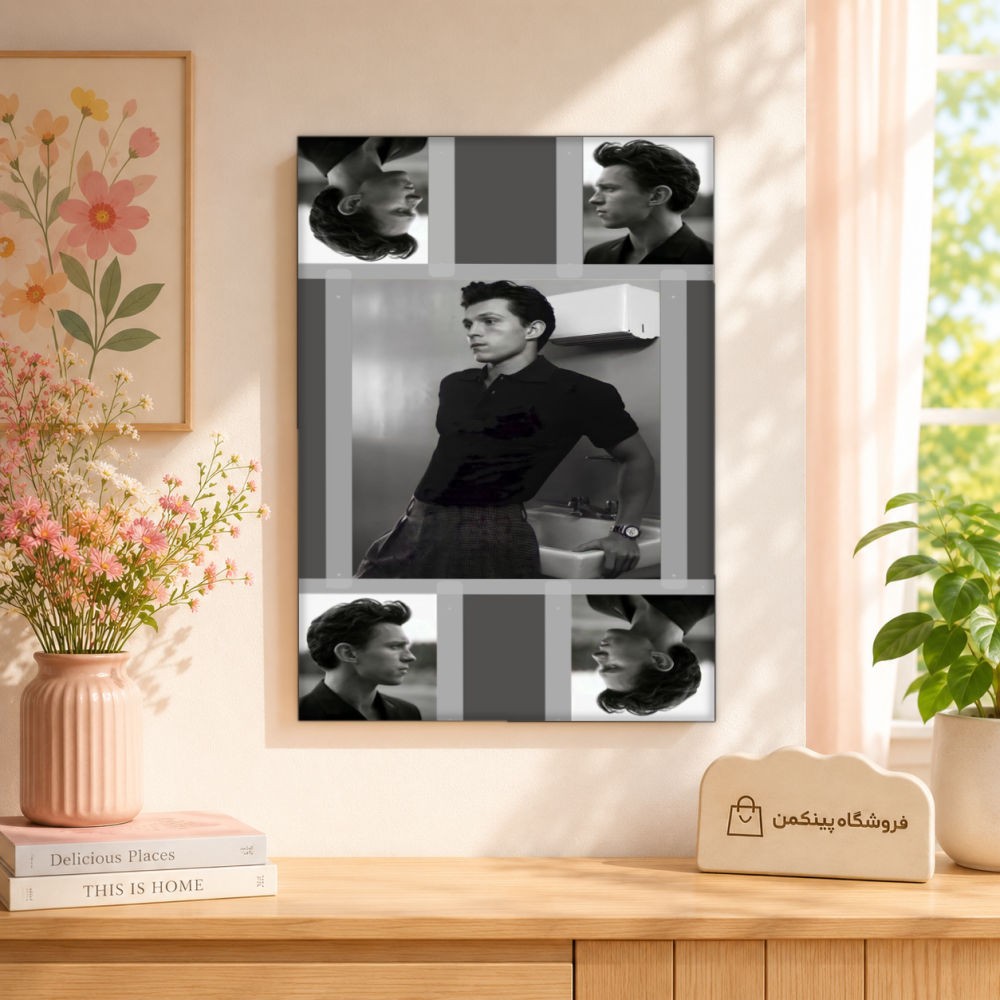 تابلو شاسی پینکمن طرح تام هالند کلاژ - Tom Holland Collage کد Jm 35