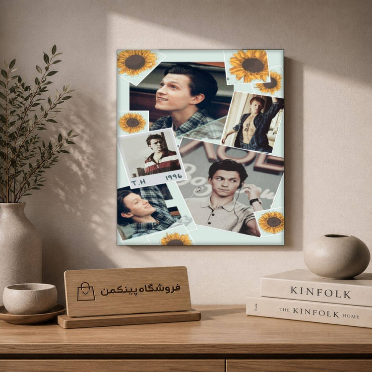 تابلو شاسی پینکمن طرح تام هالند کلاژ - Tom Holland Collage کد Jm 2