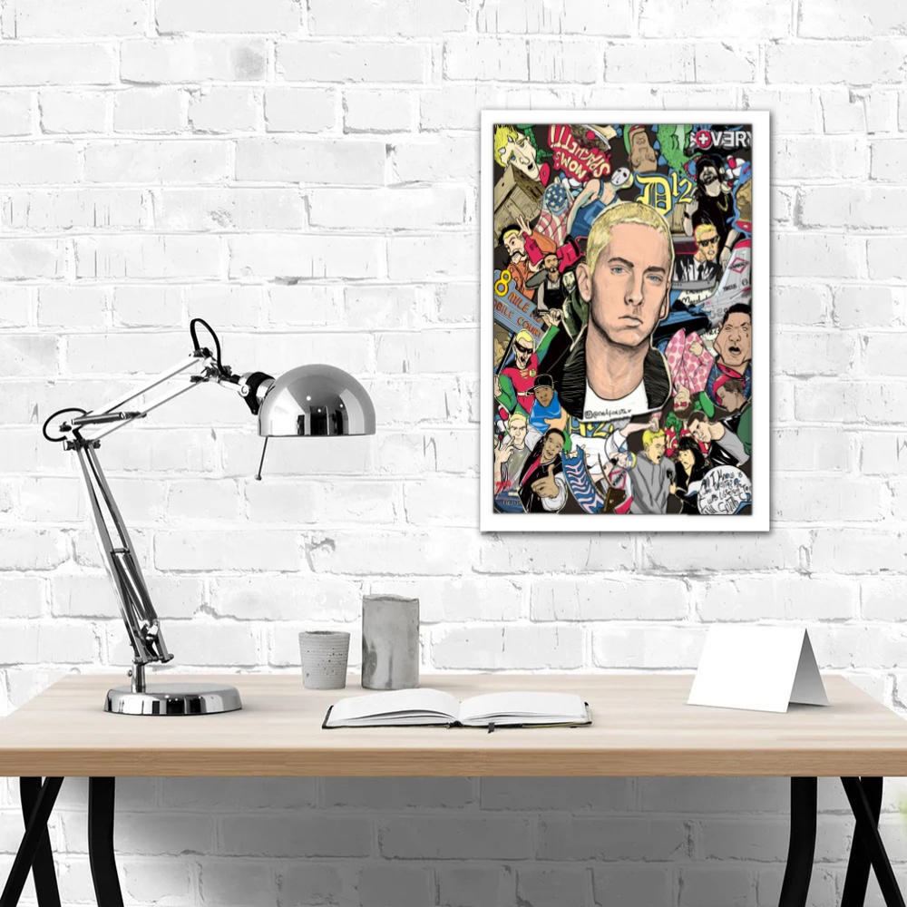 تابلو پینکمن طرح موسیقی امینم کلاژ Eminem Collage 33 Jm