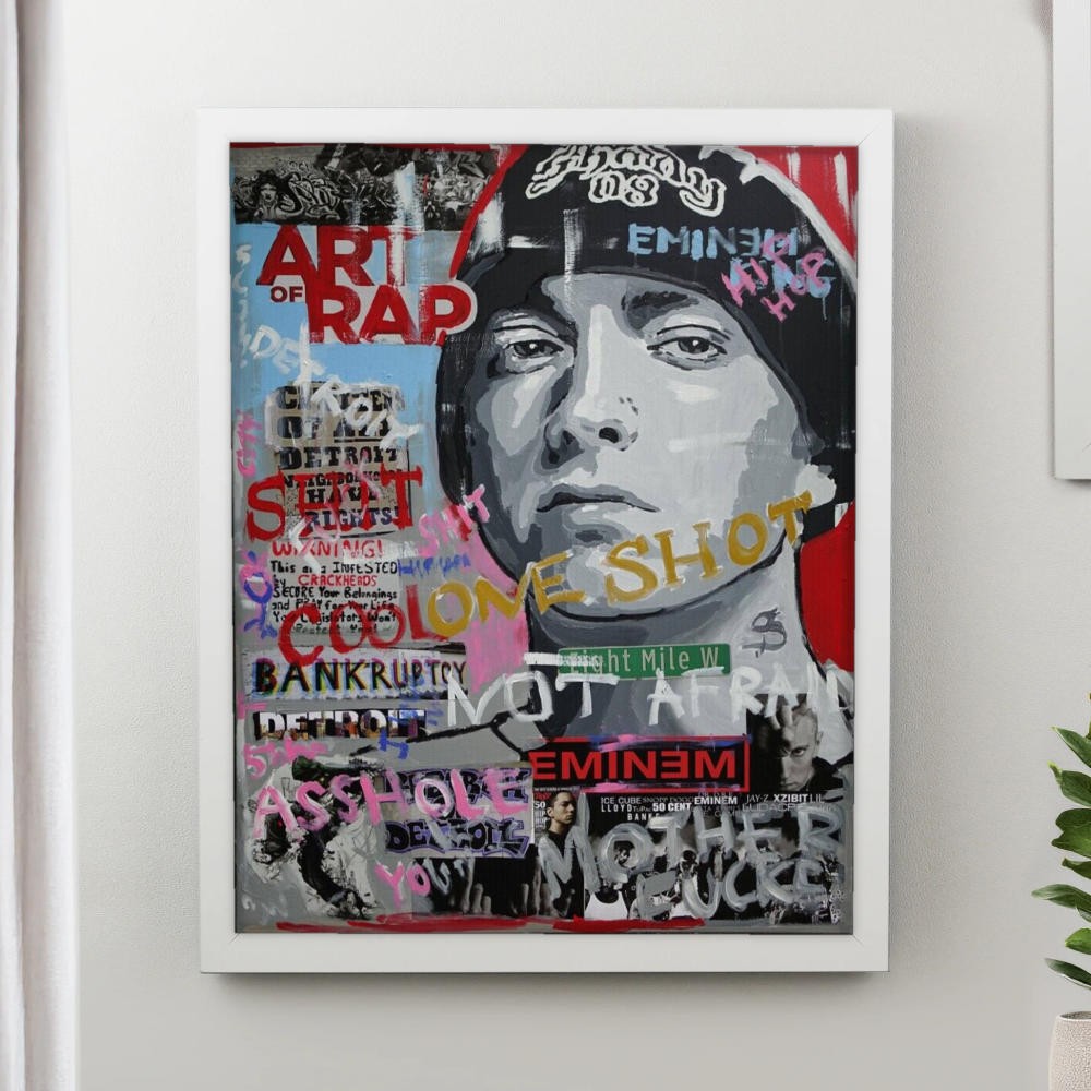 تابلو پینکمن طرح موسیقی امینم کلاژ Eminem Collage 26 Jm