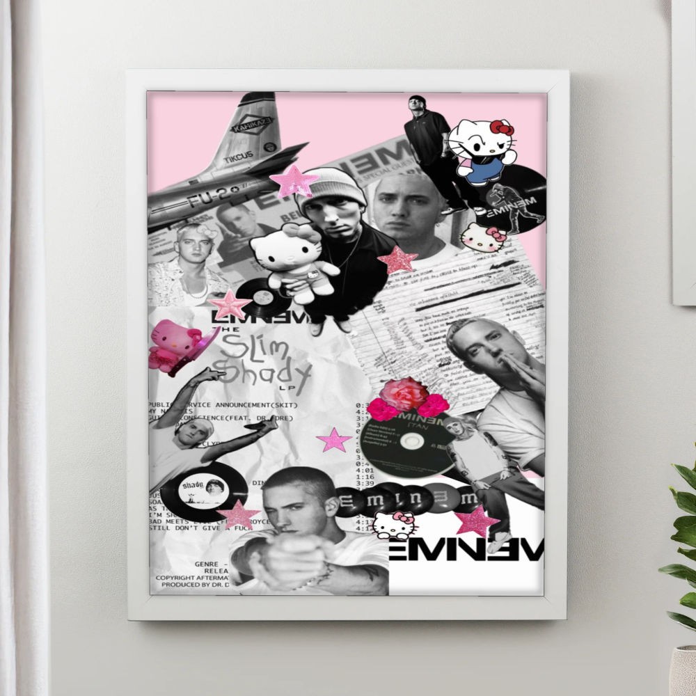 تابلو پینکمن طرح موسیقی امینم کلاژ Eminem Collage 13 Jm
