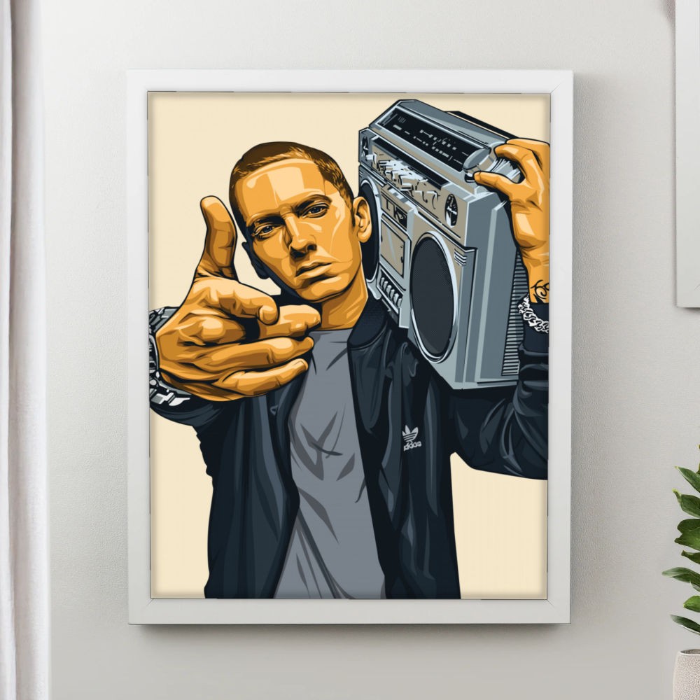 تابلو پینکمن طرح موسیقی امینم کارتونی Eminem Cartoon 23 Jm