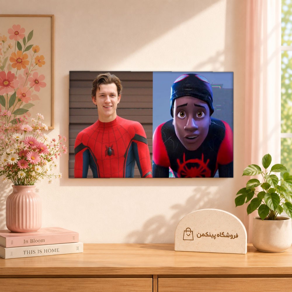 تابلو شاسی پینکمن طرح تام هالند و مایلز مورالس - Tom Holland And Miles Morales کد Jm 18