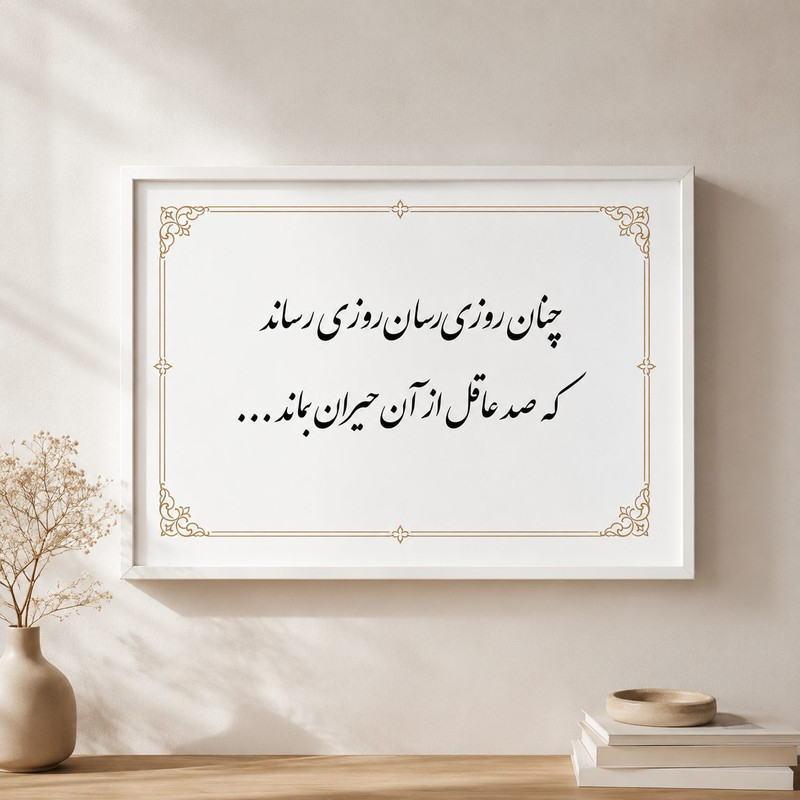 تابلو طرح چنان روزی رسان روزی رساند مدل نوشته فارسی کد NF113 فریم سفید