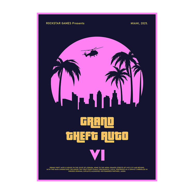 پوستر مدل دکوراتیو طرح بازی gta v کد 2028