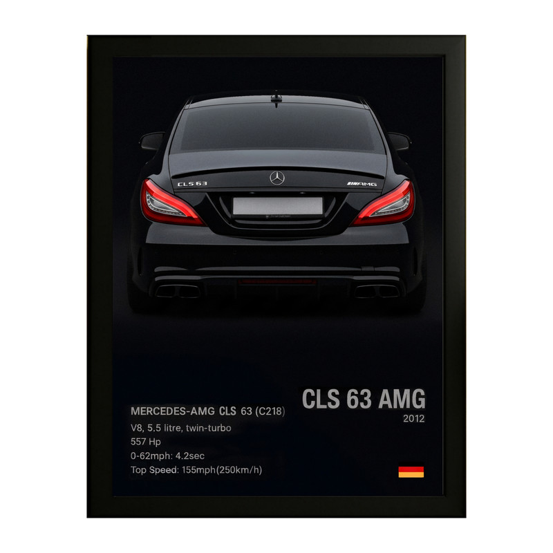 تابلو طرح سی‌ال‌اس 63 CLS63 کد 01 فریم مشکی