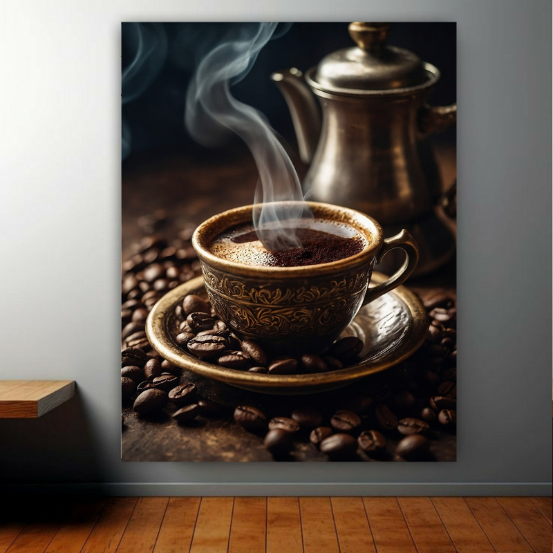 پوستر دیواری مدل فنجان قهوه سنتی کد FP104736