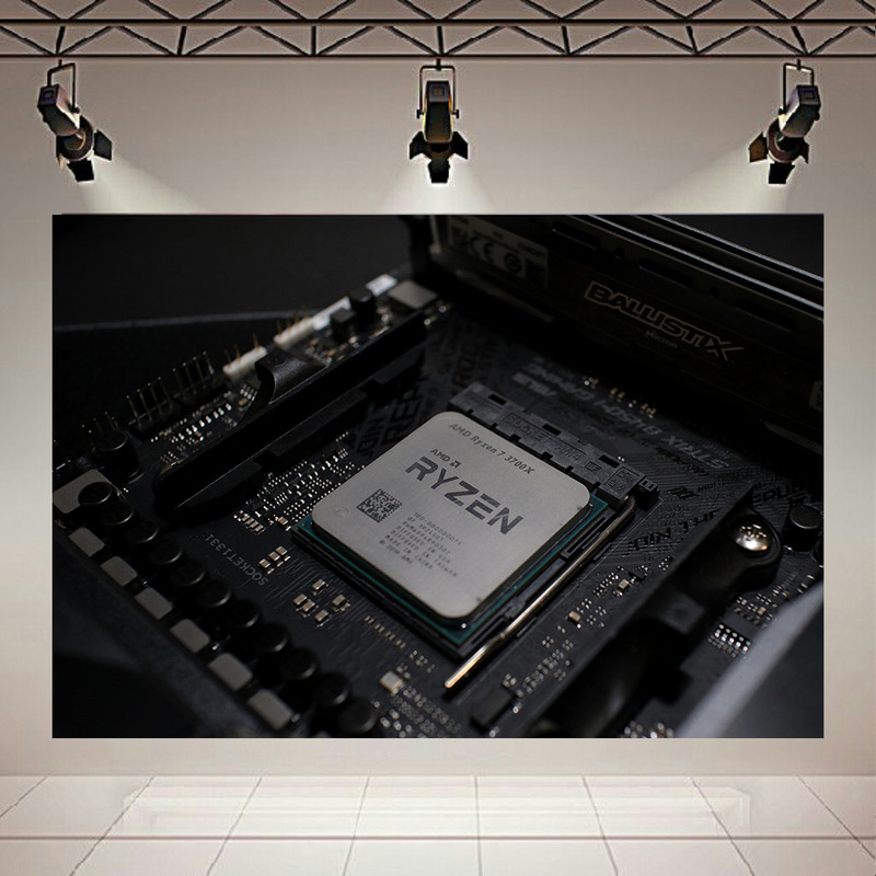 پوستر طرح تکنولوژی و قطعات کامپیوتر مدل CPU Ryzen7 3700xکد AR23440
