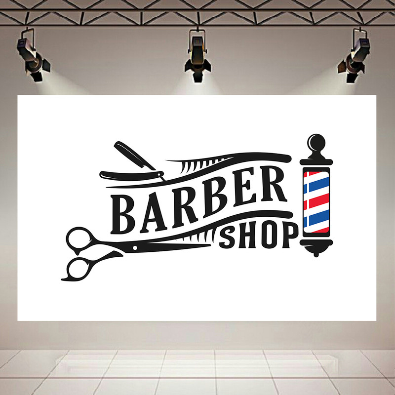 استیکر طرح آرایشگاه مدل قیچی و تیغ کد AR30960