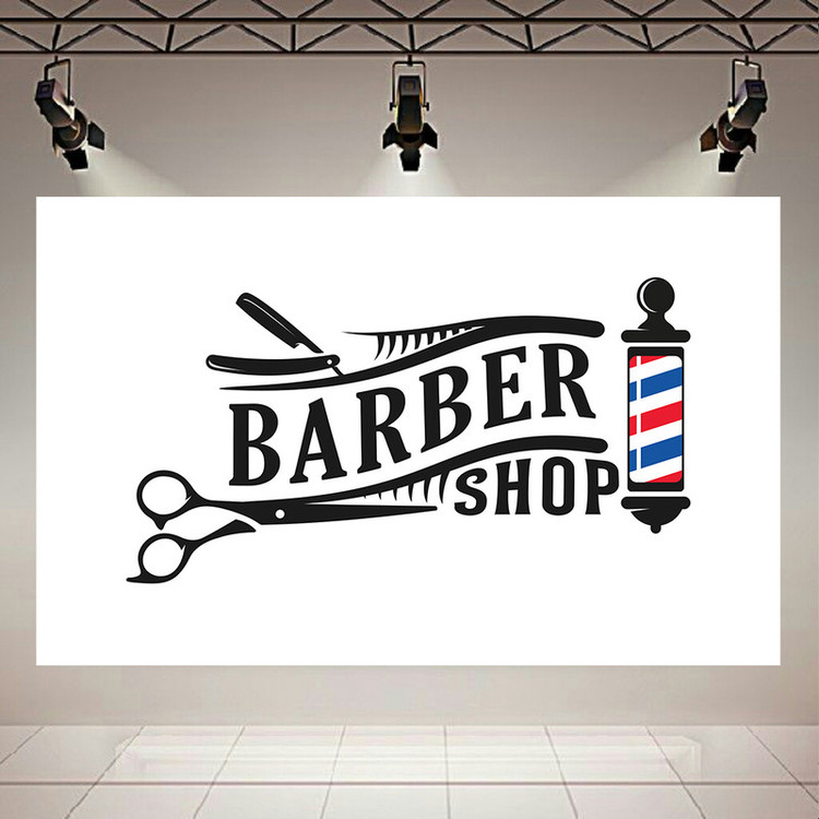 استیکر طرح آرایشگاه مدل قیچی و تیغ کد AR30960