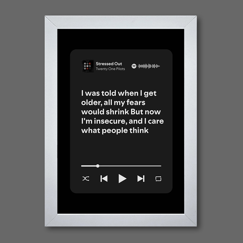 تابلو موزیکال مدل متن دار طرح Stressed Out by Twenty One Pilots