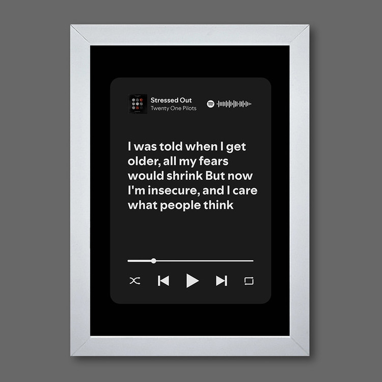 تابلو موزیکال مدل متن دار طرح Stressed Out by Twenty One Pilots