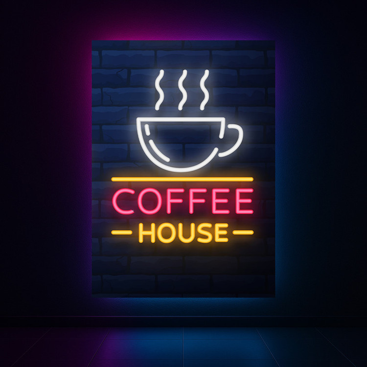 پوستر طرح Coffee House مدل نئون کد AR3058964