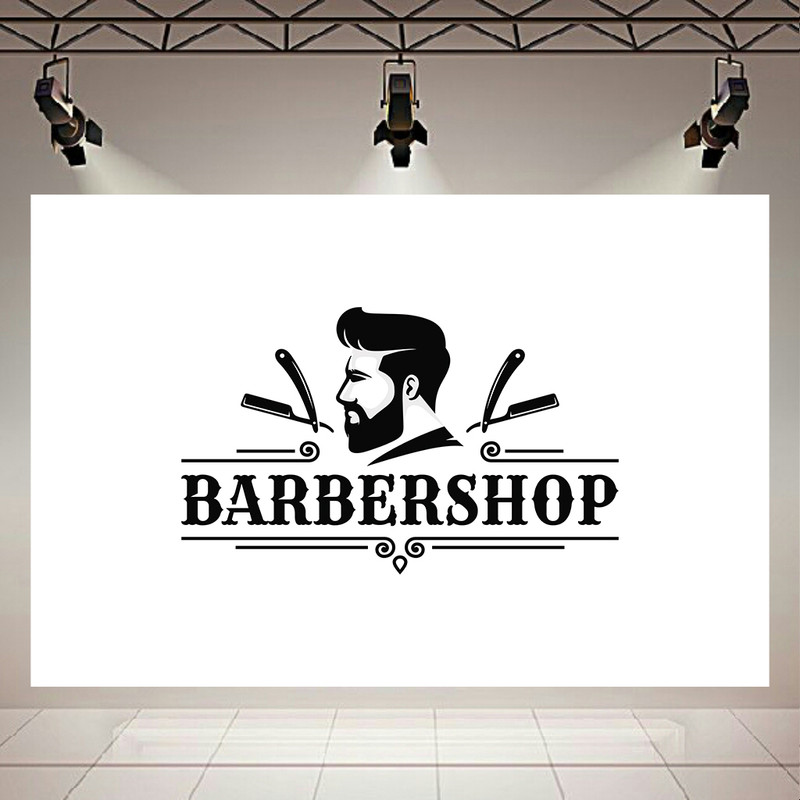 استیکر طرح آرایشگاه مردانه مدل BARBERSHOP کد AR30965