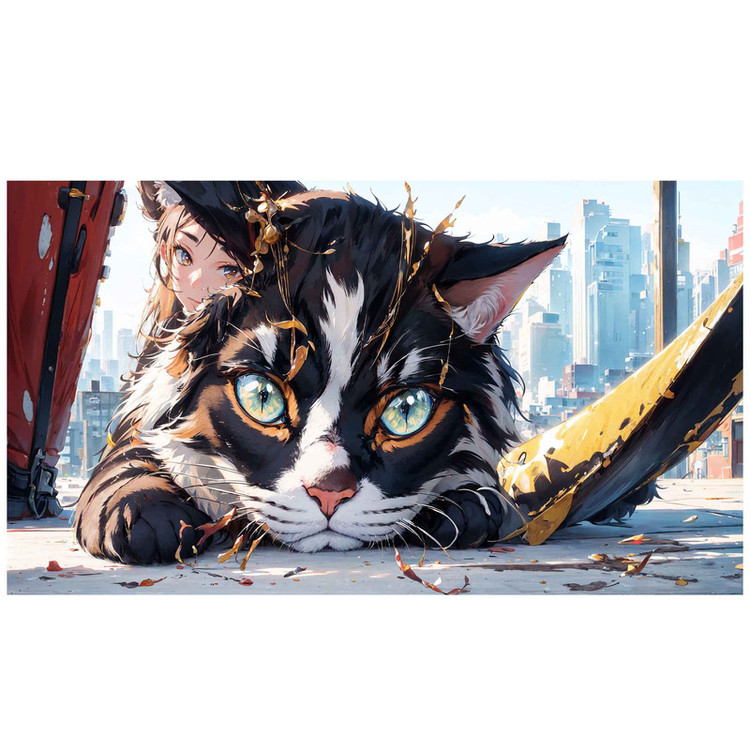 برچسب دیواری مدل پیشی و دختر 4k کد 3333