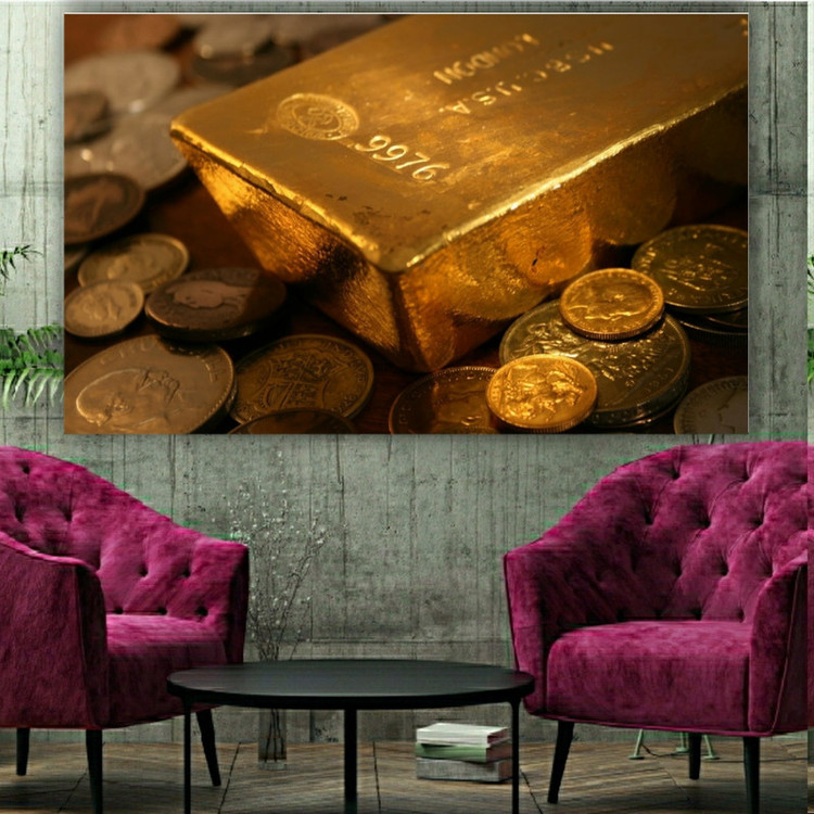پوستر دیواری طرح شمش طلا مدل PD975