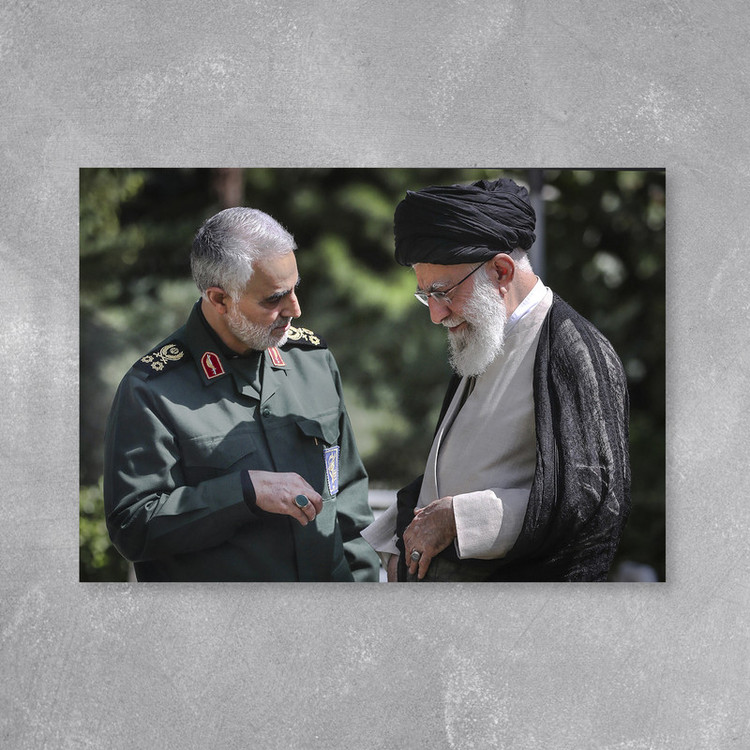 تابلو شاسی مدل شهید سردار قاسم سلیمانی و آیت الله خامنه ای کد 3