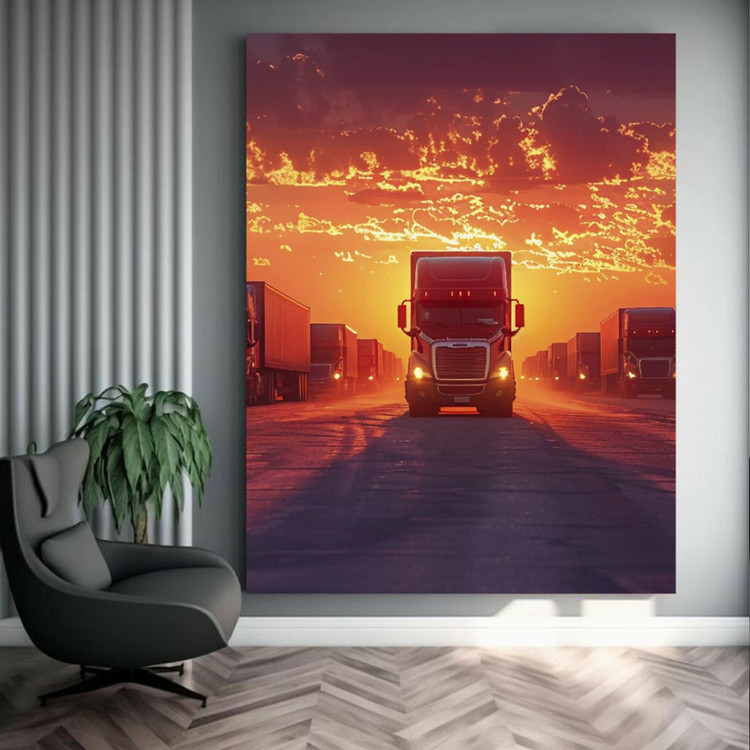 پوستر دیواری طرح حمل و نقل مدل ماشین سنگین کد BK23210