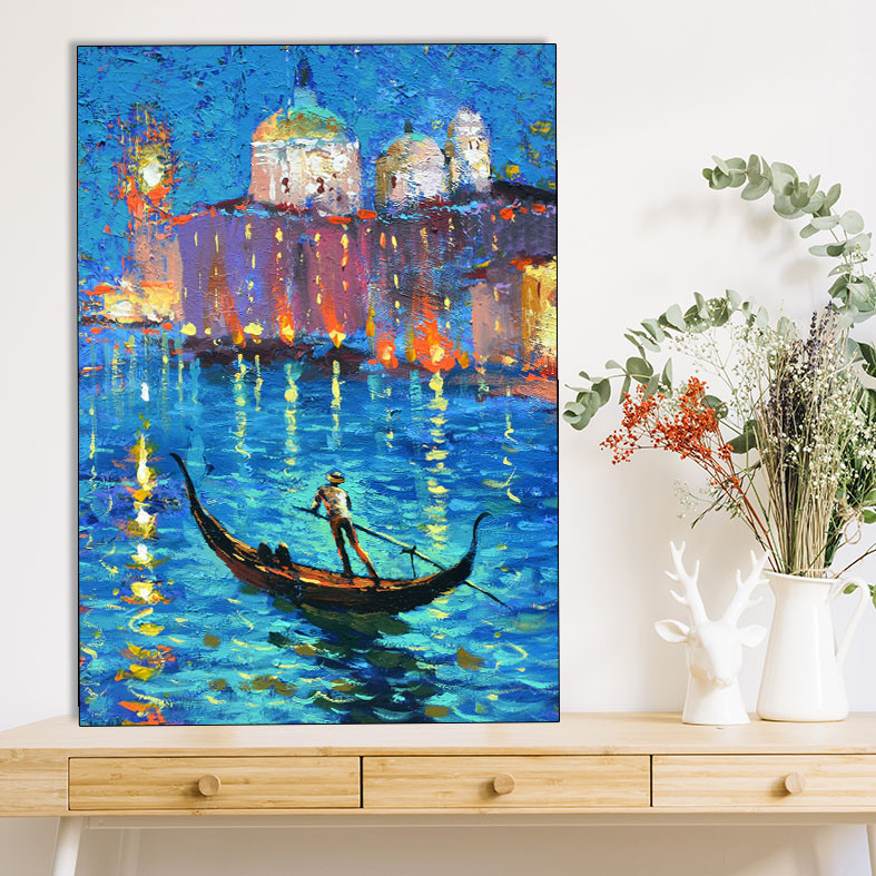 تابلو شاسی گالری استاربوی طرح قایق و دریا مدل Art 75