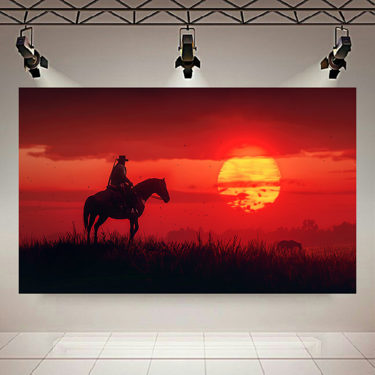 پوستر دیواری طرح Red Dead Redemption مدل غروب کد AR304667
