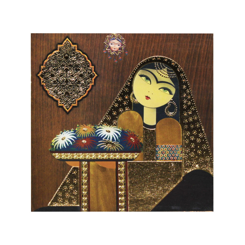 تابلو شاسی طرح خاتون و گل یخ