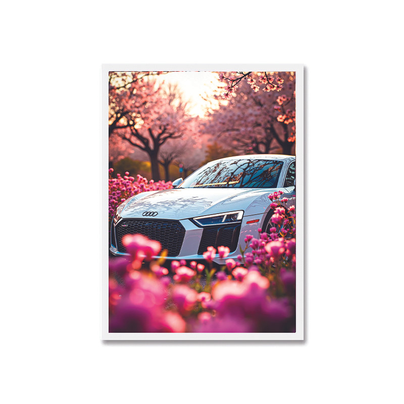 تابلو طرح Audi کد 02 فریم سفید