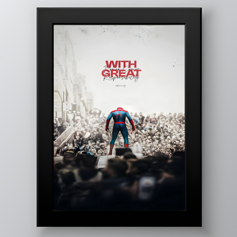 تابلو طرح مرد عنکبوتی(Spider-Man) مدل دکوراتیو فریم مشکی