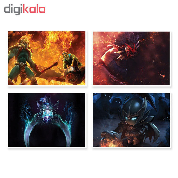 پوستر طرح DOTA 2 کد A-1416 مجموعه 4 عددی