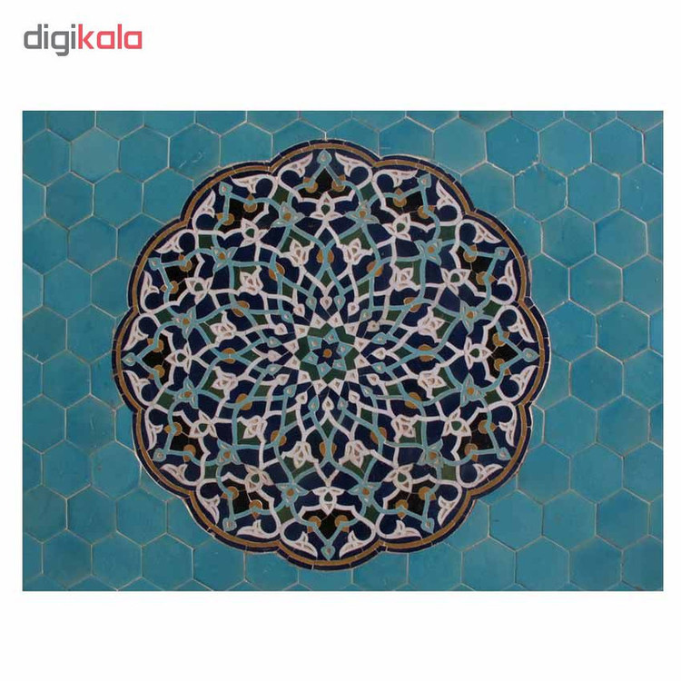 تابلو شاسی گالری هنرآرا طرح اسلیمی آبی فیروزه ایی کد 11013