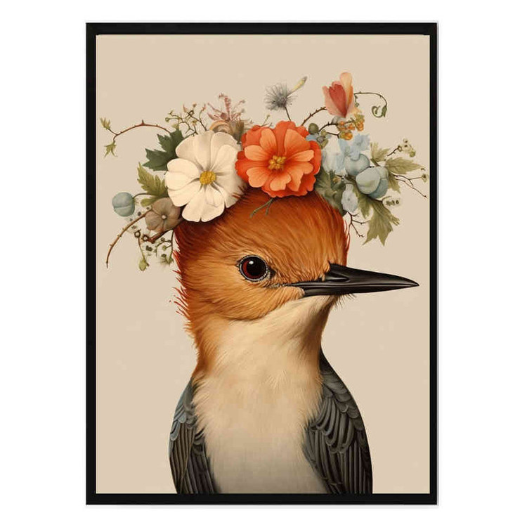 تابلو مدل Bird with a flower کد 248901445