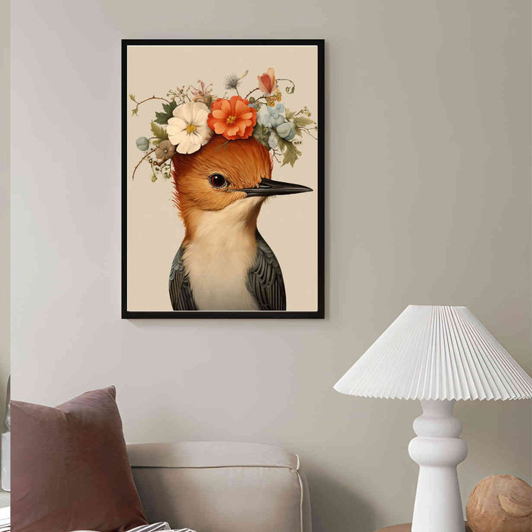 تابلو مدل Bird with a flower کد 248901445