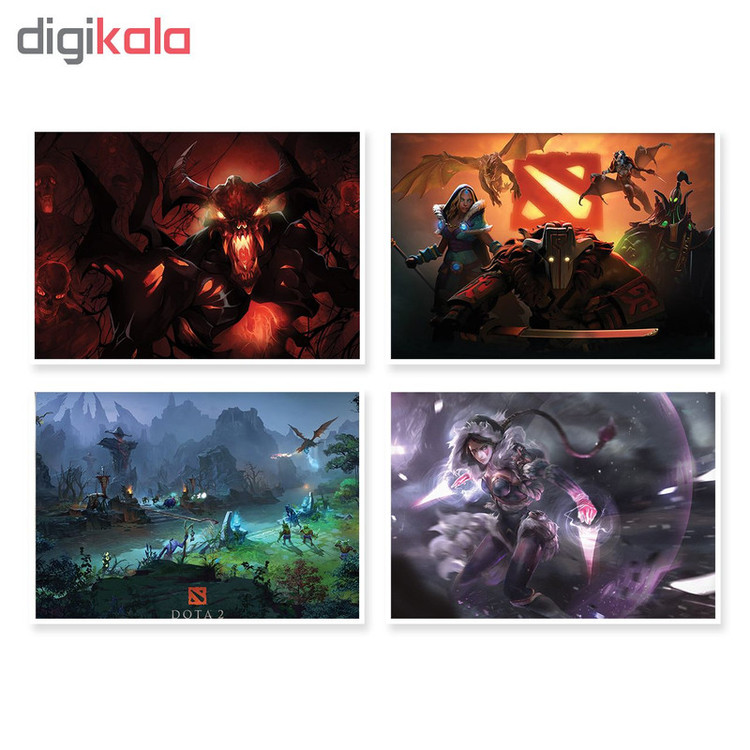 پوستر طرح DOTA 2 کد A-1408 مجموعه 4 عددی