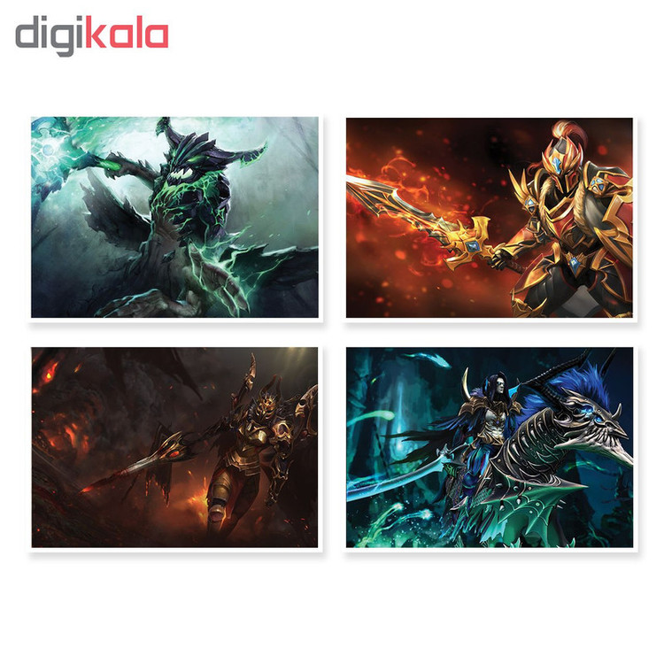 پوستر طرح DOTA 2 کد A-1414 مجموعه 4 عددی