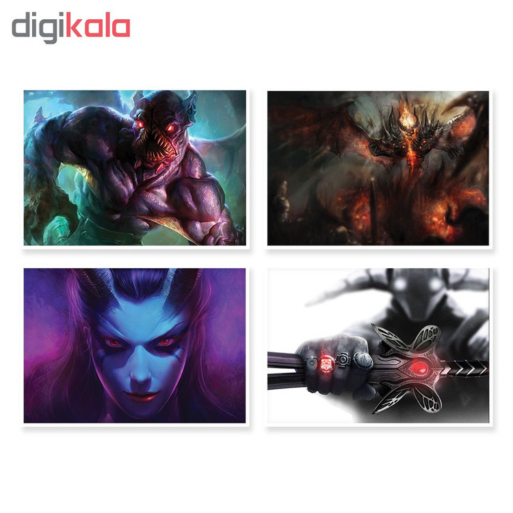 پوستر طرح DOTA 2 کد A-1406 مجموعه 4 عددی