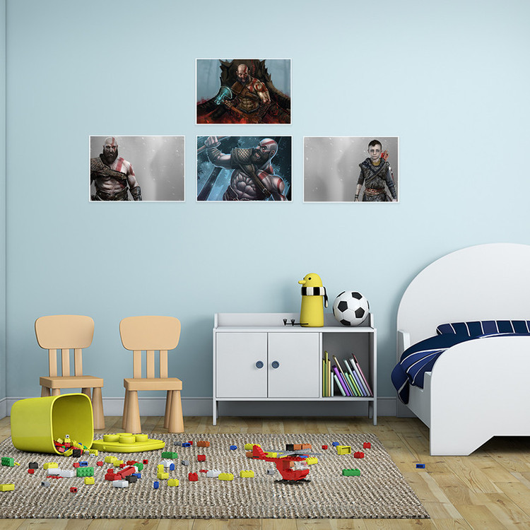 پوستر طرح God Of War 4 کد A-1456 مجموعه 4 عددی