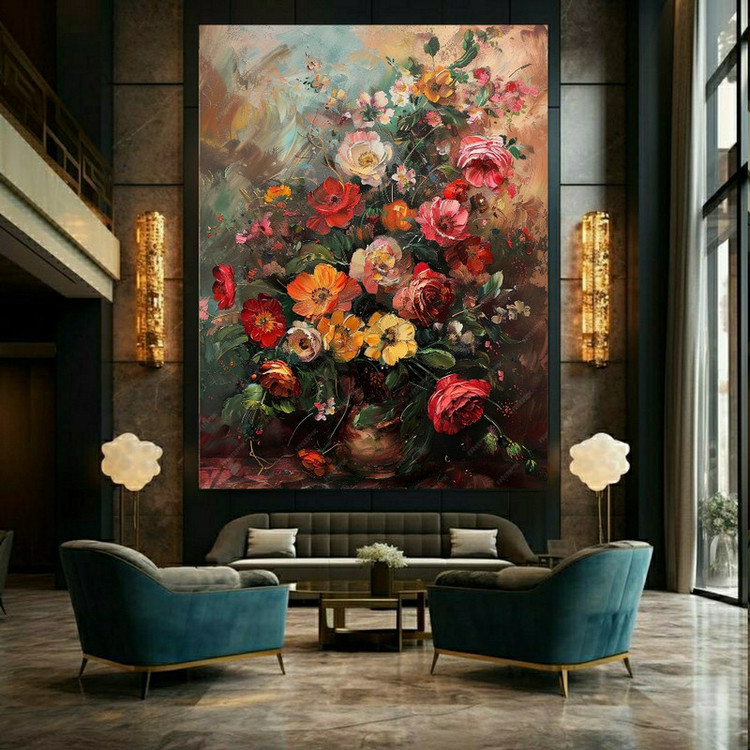 پوستر طرح نقاشی مدل گل رنگارنگ کد FP105619