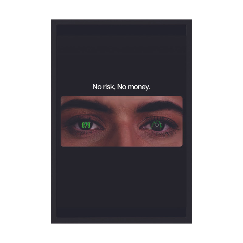 تابلو طرح No Risk No Money فریم مشکی