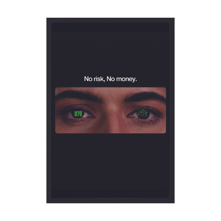 تابلو طرح No Risk No Money فریم مشکی