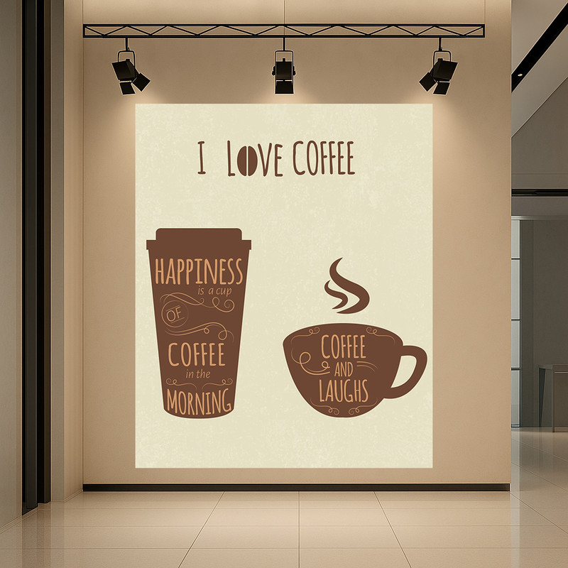 استیکر طرح قهوه مدل I LOVE COFFEE کد AR3059098