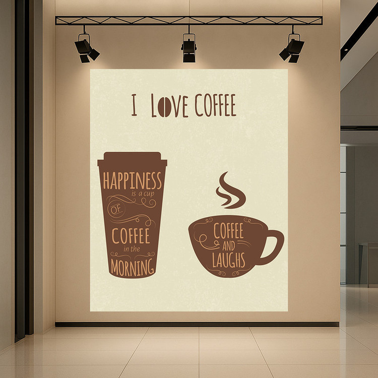 استیکر طرح قهوه مدل I LOVE COFFEE کد AR3059098
