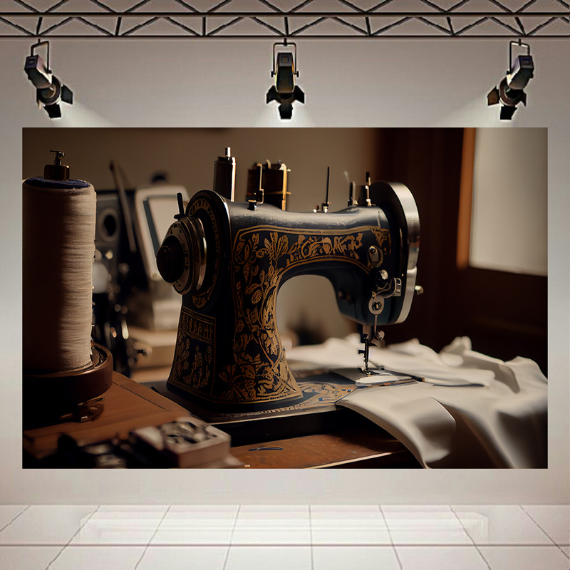 پوستر طرح چرخ خیاطی مدل میز کار کد PD130355