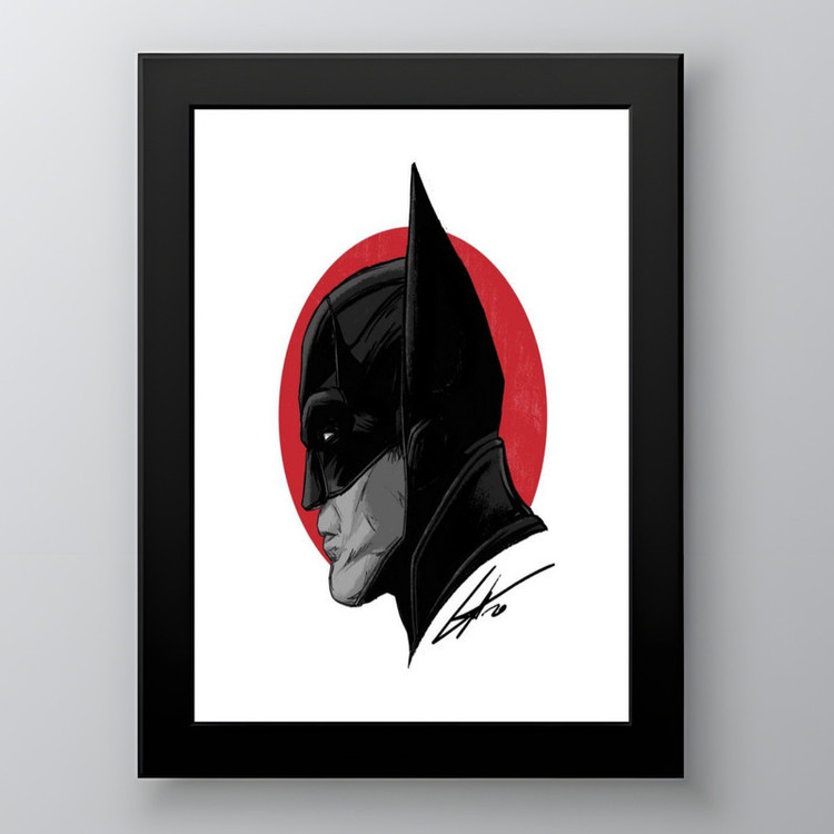 تابلو طرح THE BATMAN مدل دکوراتیو مینیمال فریم مشکی