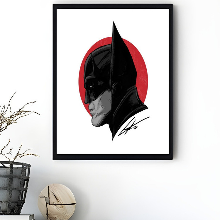 تابلو طرح THE BATMAN مدل دکوراتیو مینیمال فریم مشکی