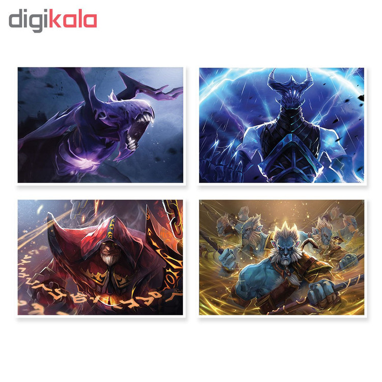 پوستر طرح DOTA 2 کد A-1390 مجموعه 4 عددی