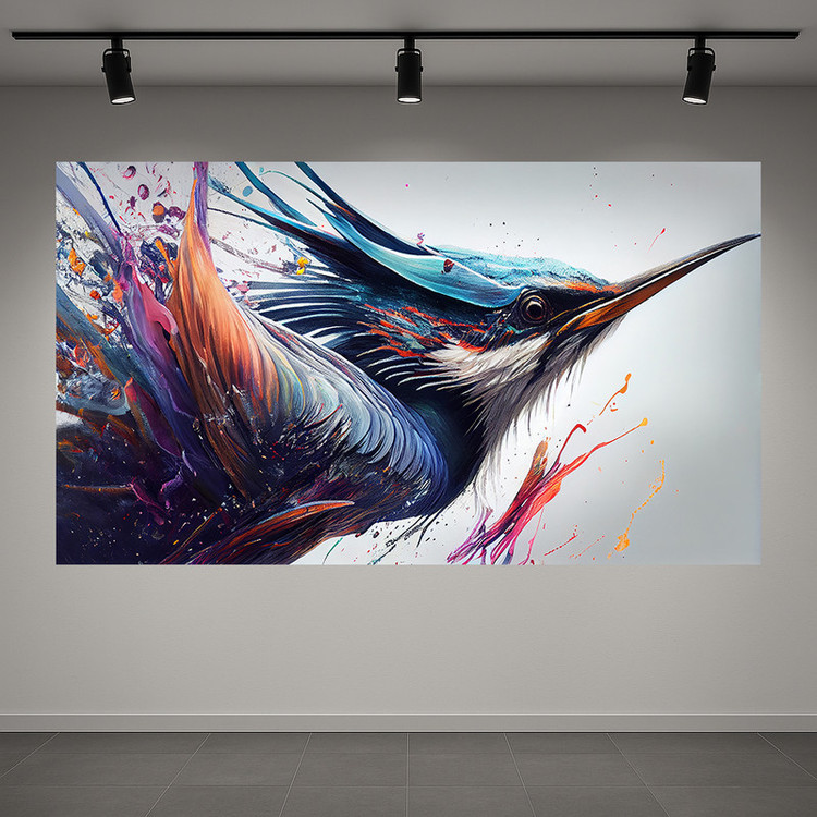 پوستر طرح نقاشی پرنده رنگارنگ کد AR3059146