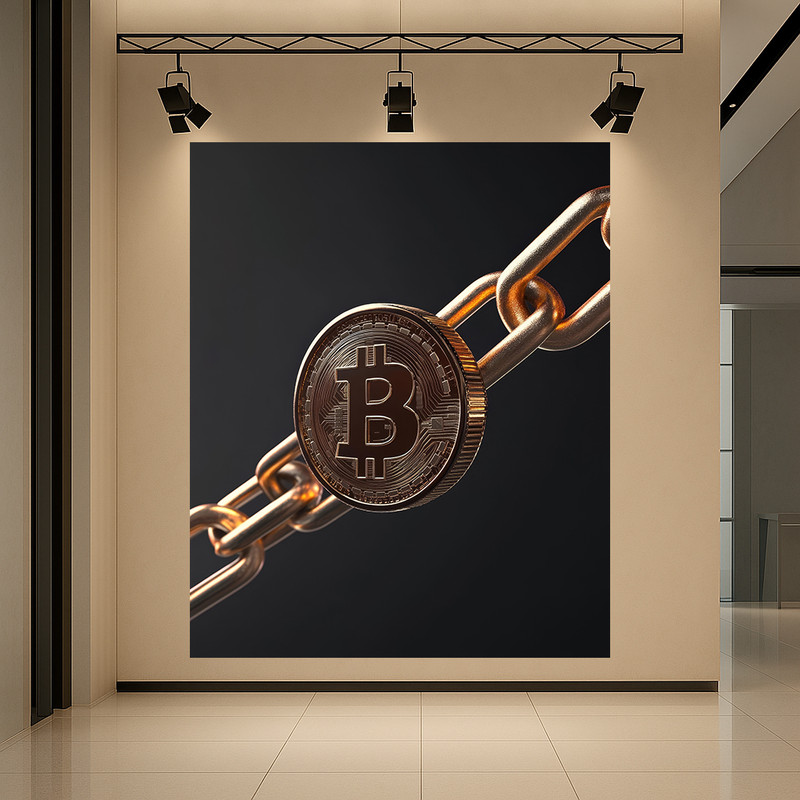 پوستر طرح بیت کوین مدل امنیت بلاکچین کد AR3058974