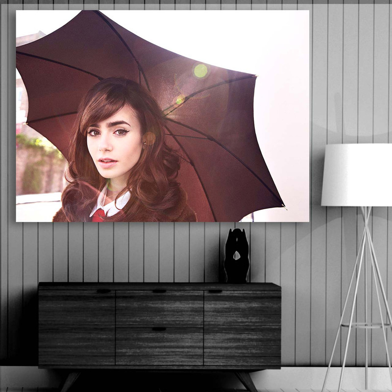 تابلو شاسی طرح Lily Collins مدل Artist 0382