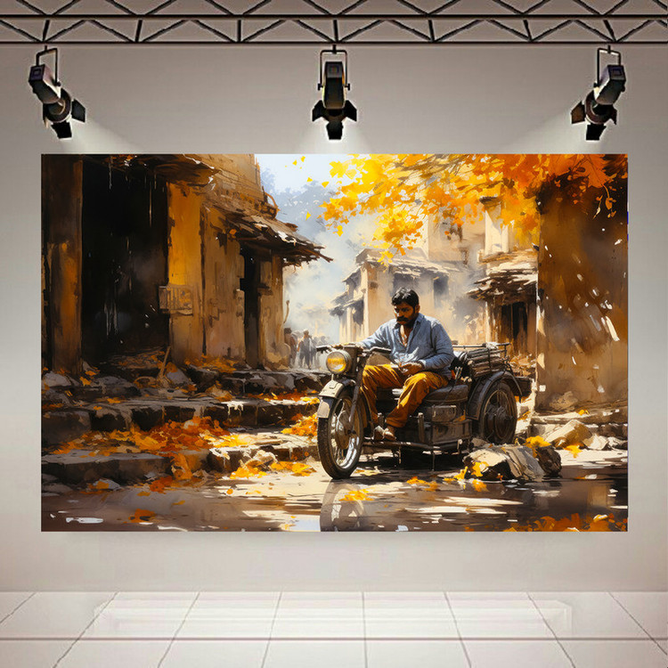 پوستر طرح شهر پاییزی مدل خیابان قدیمی کد PD20751