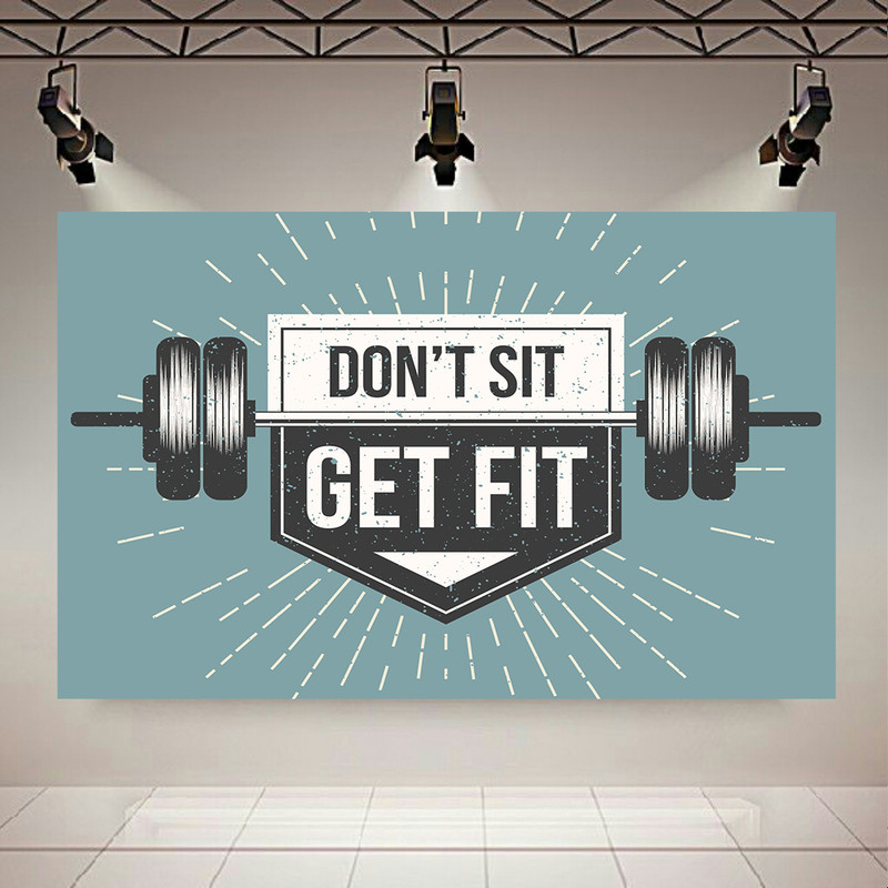 پوستر دیواری طرح باشگاه بدنسازی مدل don't sit get fit کد AR305778