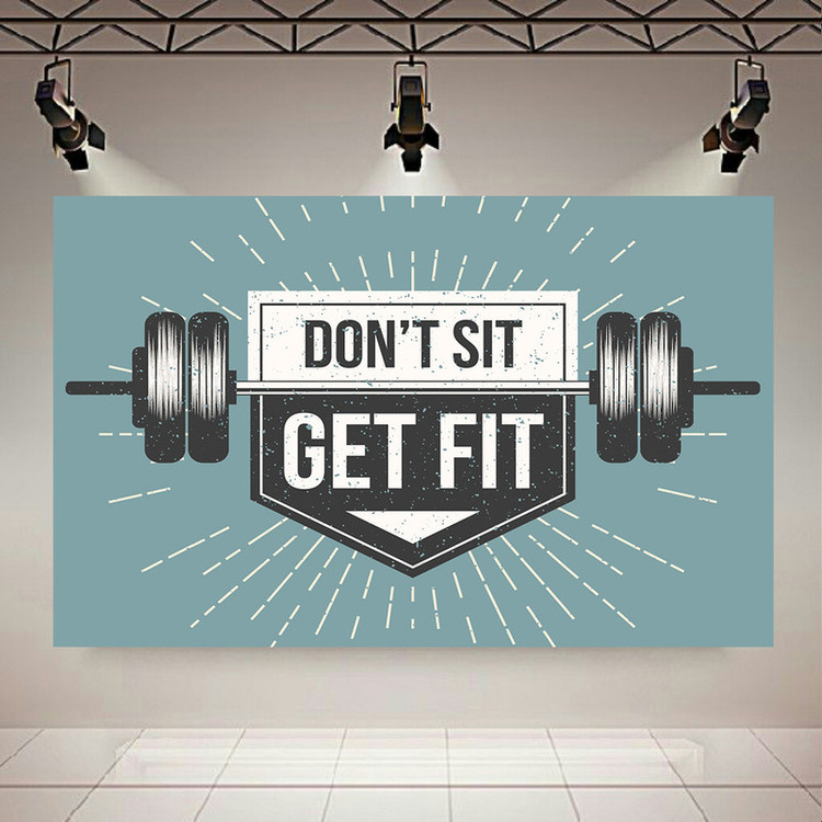 پوستر دیواری طرح باشگاه بدنسازی مدل don't sit get fit کد AR305778